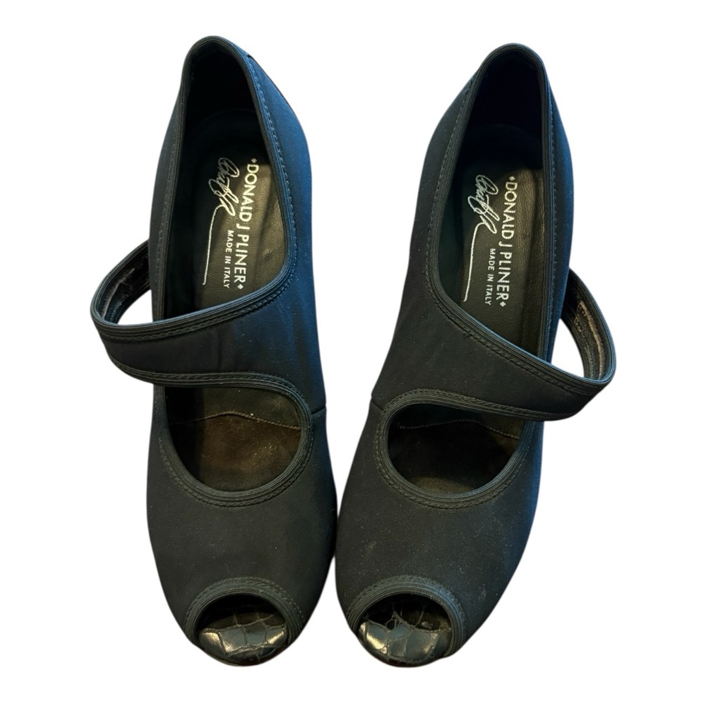 Donald J. Pliner Black Peep Toe Heels